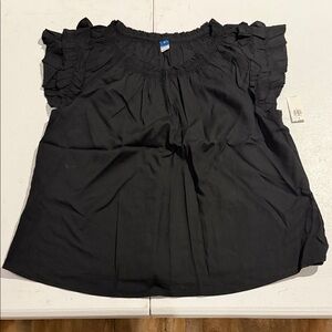 Old Navy Black Ruffle Sleeve Blouse